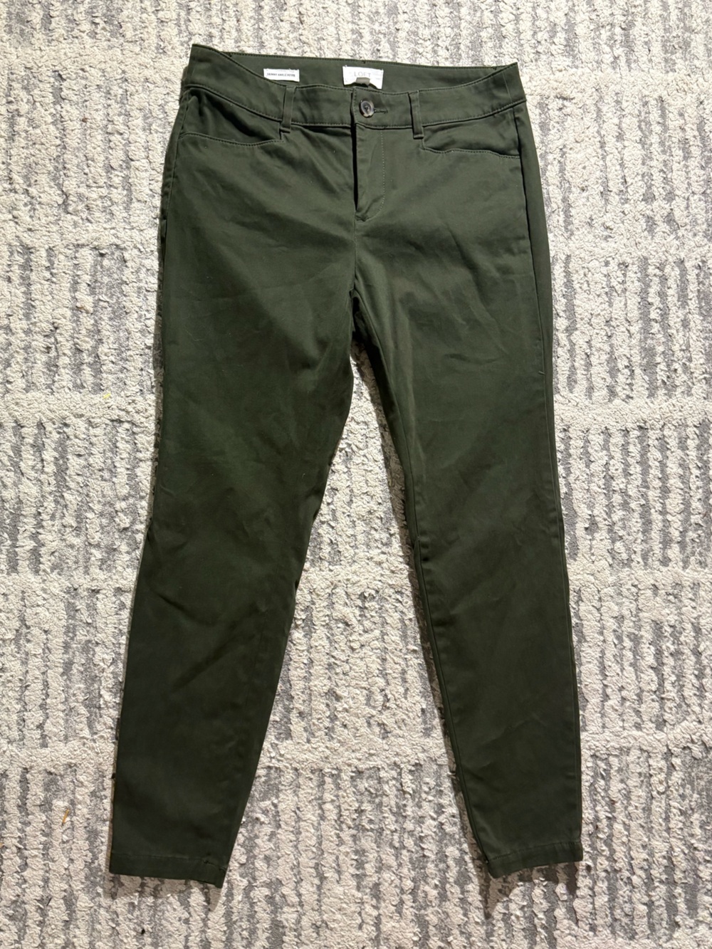 Loft Ann Taylor olive green skinny ankle petite pants size 4 petite